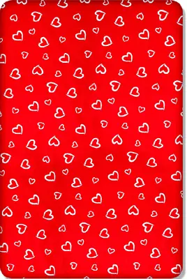 £5.99 • Buy 100% COTTON FITTED SHEET PRINTED DESIGN BABY CRIB 90x40cm White Hearts On Red
