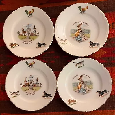  Nursery Rhyme Plates  The House That Jack Built.  Antique And Rare • $38