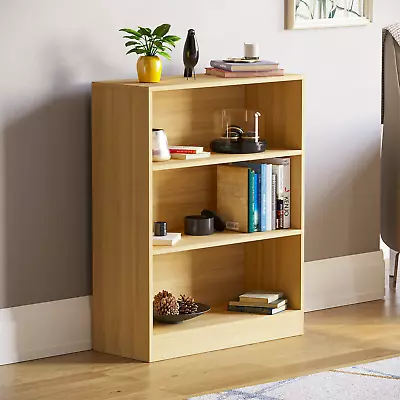 2 3 4 5 Tier Wooden Bookcase Shelving Display Storage Shelf Unit Wood Furniture • £27.99