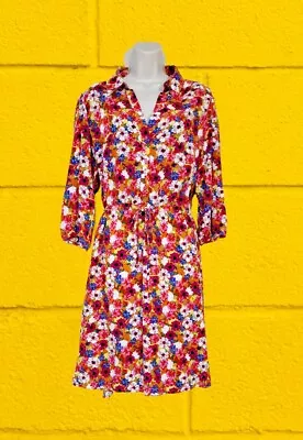 NEXT Myleene Klass Multi Floral Print Mini Shirt Dress Size 16 BNWT RRP £48  • £14.99
