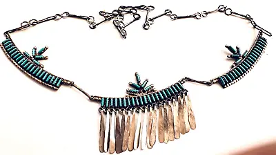 Older Native American Sterling Fine Vintage Petit Point 20  Necklace Excellent • $119