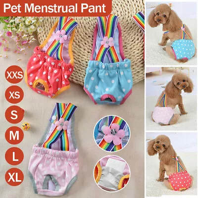 Female Pet Dog Cat Puppy Pant Menstrual Sanitary Nappy Diaper Wrap Underwear AU • $9.86