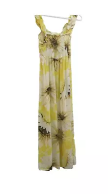HM Mama Maternity Womens Yellow Floral Sleeveless Summer Sundress Size Medium • $18.25