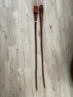 £2 • Buy 2 Bamboo Torches Wooden From Homebase Natural Garden Tiki Torch 125 Cm