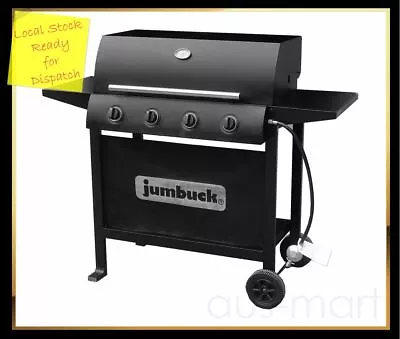 Jumbuck Portland 4 Burner BBQ HS-UM006AS Hooded LPG Gas BBQ Powder Coated Steel • $429.95