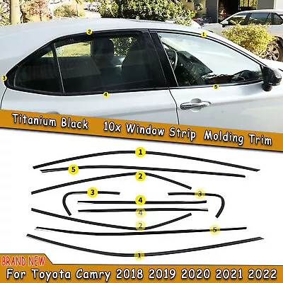 For Toyota Camry 2018-2023 Black Stainless Steel Window Molding Decor Strip Trim • $83.99