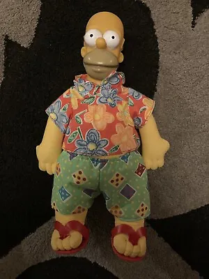 The Simpsons Homer Doll Hawaiian Shirt Plush Figure Vivid Imagination 1997 • £10