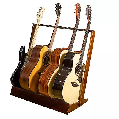 Guitar Stand Rack For Multiple Guitars 6 Holder Wood Guitar Stand Folding Gu... • $82.95