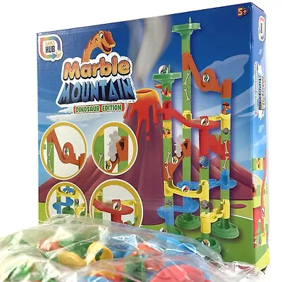 50 Pcs Marble Run Race Toy Game Construction Building Block Marble Toy Set Dino • £8.99