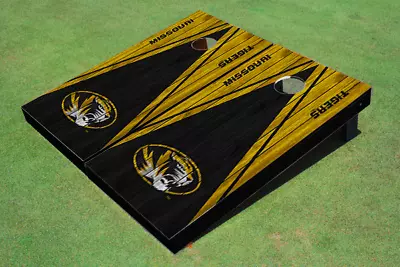 University Of Missouri Black And Gold Matching Wood Look Triangle Cornhole Board • $229.99