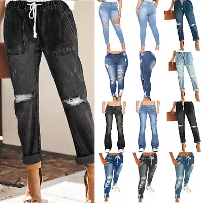 Plus Size Women High Waist Denim Leggings Skinny Stretchy Jeans Pencil Pants • £19.69