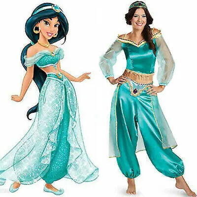 Hallowmas Aladdin Princess Jasmine Costume Adults Cosplay Party Fancy Dress Up • £13.90