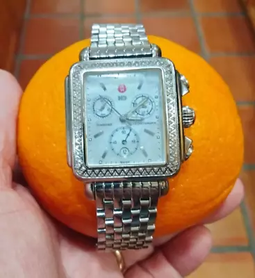 Ladies   Michele   Deco Diamond Chronograph Wristwatch 5ATM Water Resistant • $710
