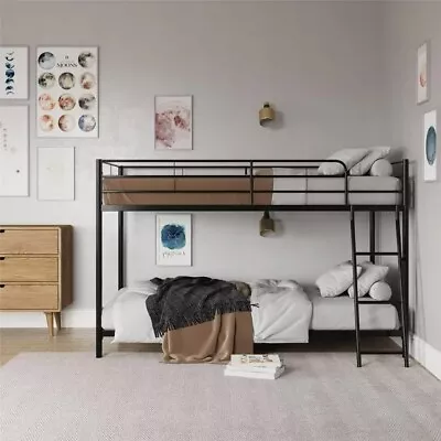 Mainstays Small Spaces Twin-over-Twin Low Profile Junior Bunk Bed Black • $215