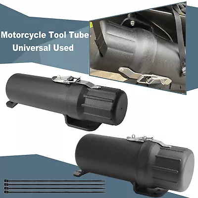 Motorcycle Tool Tube Manual Canister Box W/Lock Latch Waterproof Universal Black • $18.25