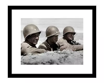 George S Patton 8x10 Photo With Thedore Roosevelt Jr. & Terry Allen General WW2 • $10.99