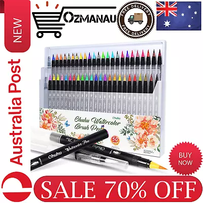 Watercolor Brush Markers Pen Ohuhu 48 Colors With 2 Water BrushesWater Based • $46