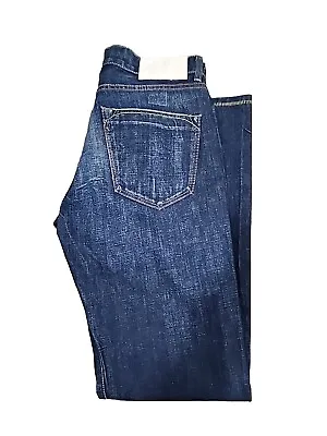 Loomstate Mission Jeans Mens 32x34 Blue Dark Denim Organic Cotton Straight Leg • $14.77