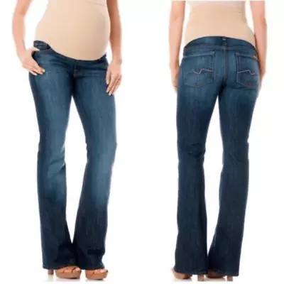 7 For All Mankind X A Pea In A Pod Stretch Boot Cut Maternity Jeans Size 31 • $28