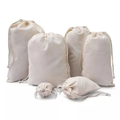 Biglotbags - 10 X 12 Inches Premium 100% Cotton Double Drawstring Muslin Bags • $12.50
