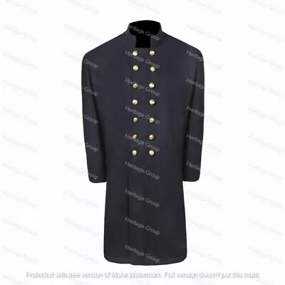 US Civil War Union Senior Officer's Double Breasted Navy Blue Frock Coat Wool • $95.45