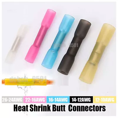 Heat Shrink But Connector Waterproof Electrical Wire Marine Butt Splice 600/200x • $11.29