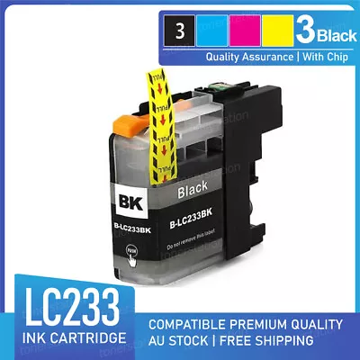 3x Ink Cartridges LC233 Black Only For Brother MFC-J5320DW MFC-J5720DW MFCJ680DW • $13.90