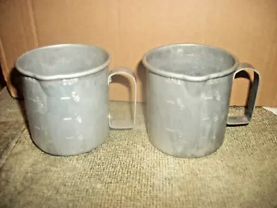 2 Vintage 1 Cup Aluminum Measuring Cups With Handle & Spout - Unbranded • $16.99