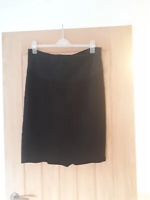 JoJo Maman Bebe Black Maternity Pencil Skirt Size 12  Stretch Panel 24.5  Long • £4.97