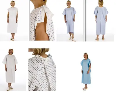 £8.20 • Buy Unisex NHS Patient Hospital Gowns Multilisting White, Blue, Wrap, Ties Reusable