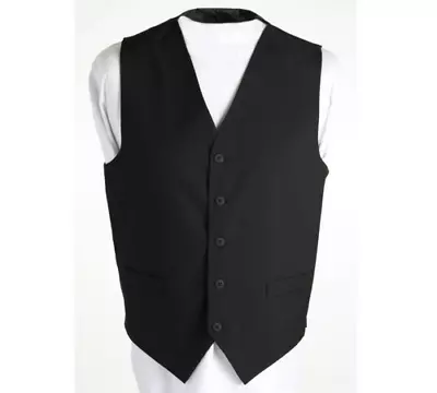 Black Men Waistcoat | Very Good Quality | Perfect For Restaurant Waiter • £15