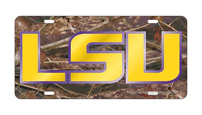 LSU Tigers Mirrored Camo License Plate / Tag  • $24.95