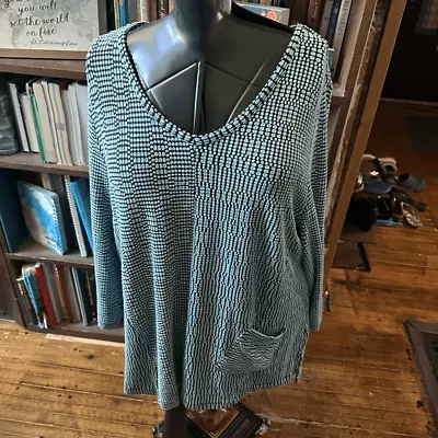 Habitat Blue And Black Sustainable XL Flowy Lagenlook Top • $25