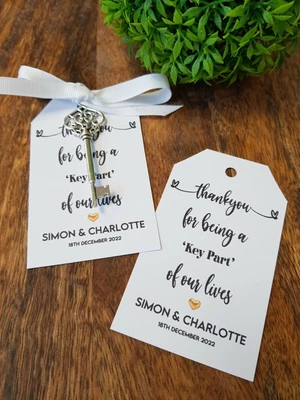 Wedding Favour Gifts - Keys And Tags - Personalised - Guest Gift -Thank You GH6 • £6.30