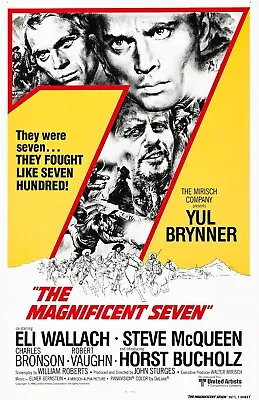The Magnificent Seven Movie Poster  - 11  X 17  - Yul Brynner Steve McQueen • $13.96