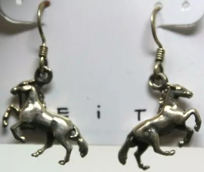 Leith Horse Earrings 925 Sterling Silver Drop Dangle Wire Hook Rodeo New #J2-PI • $13.63