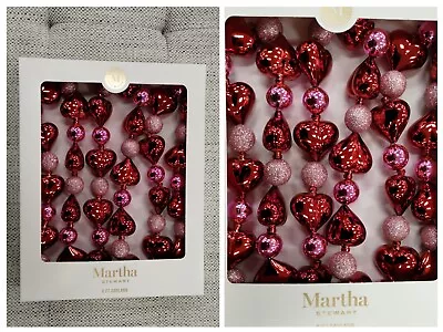 ❤️ NEW Martha Stewart VALENTINE'S GARLAND Hearts Glitter Plastic 6 Ft Love  • $26.95