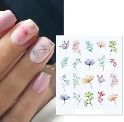Nail Art Water Decals Stickers Transfers Flowers • £1.85