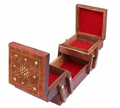 Handmade Wooden Jewelry Box Jewel Organizer Box Gift For Women- 8 Inches • $45.83