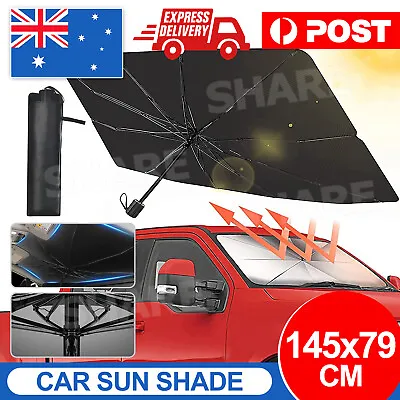 Car Windshield Sunshade Umbrella Front Window Visor Sun Shade Cover 145*79cm • $11.95