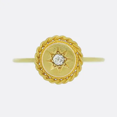 Victorian Etruscan Revival Diamond Ring- 9ct & 15ct Yellow Gold • £325