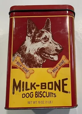 Vintage Milk Bone Dog Biscuits Storage Collectors Tin  16 Oz Limited Edition • $14.95
