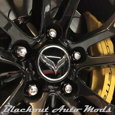 $18.99 • Buy C7 Corvette 2014-2019 Wheel Center Cap Flag Emblem Decal Overlay Carbon Fiber 