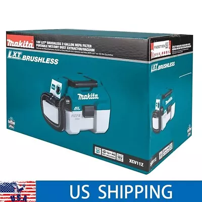 New Makita XCV11Z 18V LXT 2Gal HEPA Filter Portable W/Dry Dust Extractor/Vacuum • $182.25