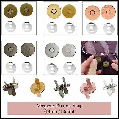 Magnetic Snap Clasp Fasteners Buttons For Leather Craft Handbag Clothing 14/18mm • £2.19