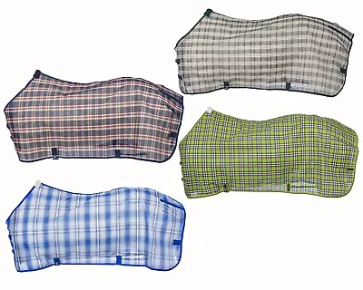 Horse Fly Sheet - Deluxe Mesh -Plaid Prints - 72  To 81  - 4 Color Choices • $75.90