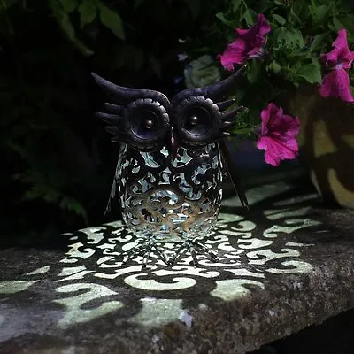 Smart Garden Solar Powered Metal Owl Decorative Silhouette Scroll LED Light  • £15.49