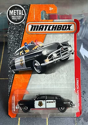 Matchbox #57 1951 Hudson Hornet Police Car Sheriff Black/White 1/64 Scale (2016) • $9.99