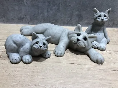 3x Quarry Critters Cats CHELSEA CARL CAMERON Collectible Figurine Ornaments • $14.80