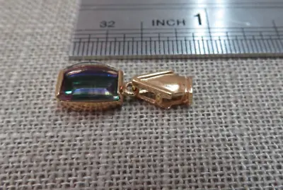 14K Solid Yellow Gold Mystic Topaz Charm Pendant - 1.72 Grams • $109